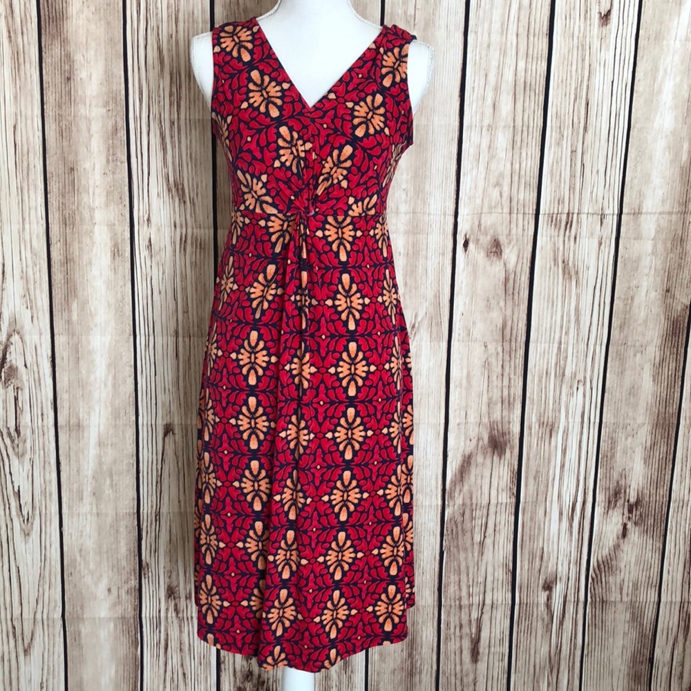 Leota Blue/Red Sleeveless Maternity Dress Small